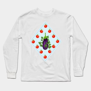 Cute Veggie Stamp Long Sleeve T-Shirt